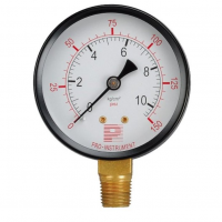 Black Steel Case Pressure Gauge