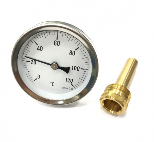 Hot water pipe thermometer